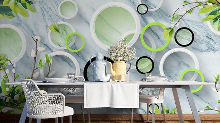 Abstract Floral shown in a room