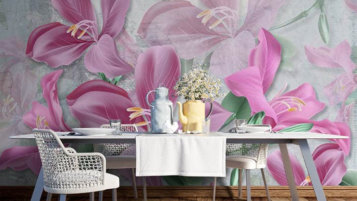 Abstract Floral shown in a room