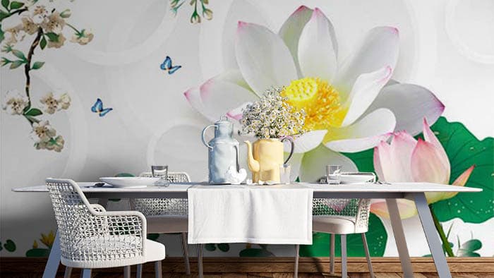 Abstract Floral shown in a room