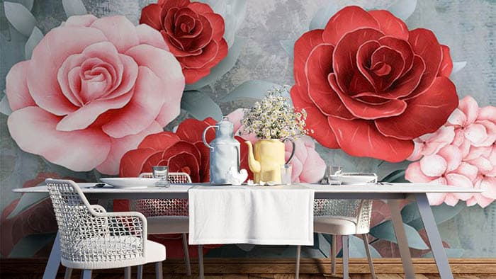 Abstract Floral shown in a room