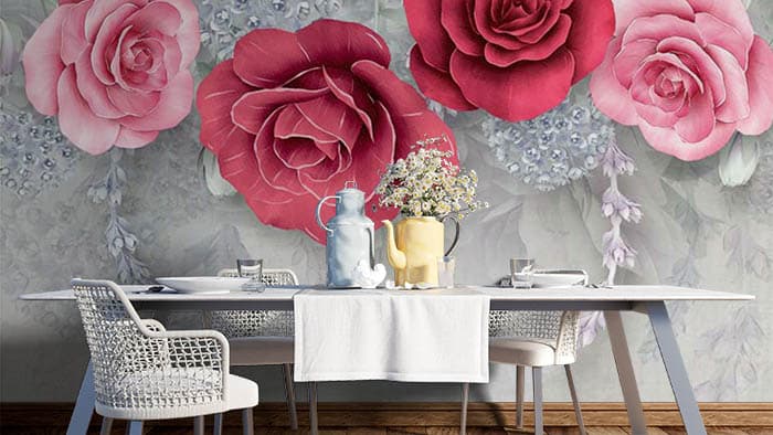 Abstract Floral shown in a room