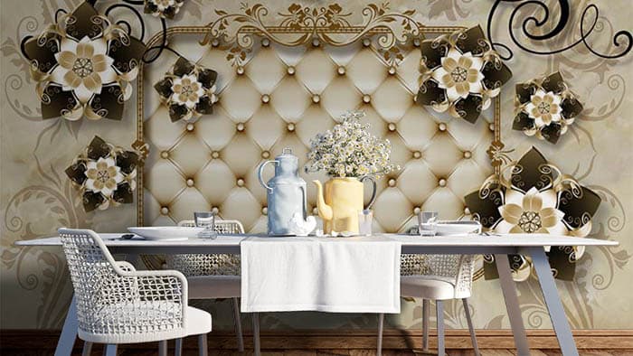 Abstract Floral shown in a room