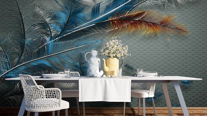 Abstract Floral shown in a room