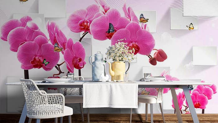 Rings behind FLowers shown in a room