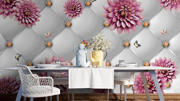 Abstract Floral shown in a room