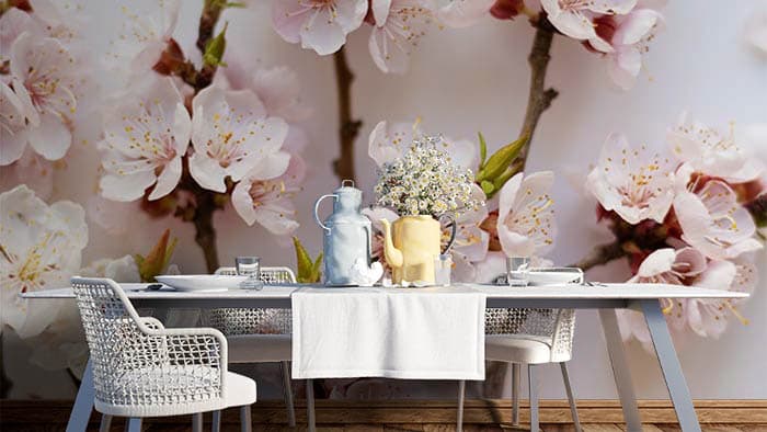 Abstract Floral shown in a room