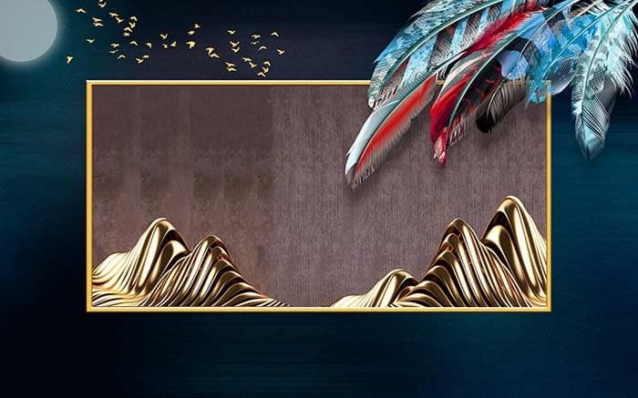 Stylish Golden Metallic Wall Mural Wallpaper pattern detail