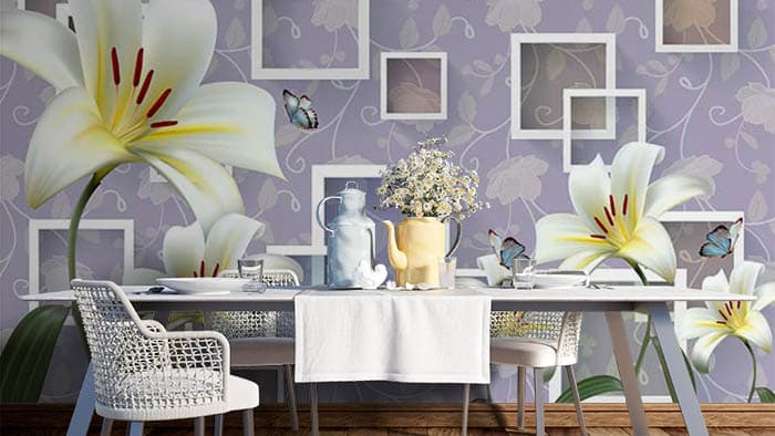 Shelves Behid Pearls shown in a room