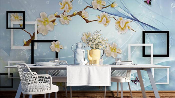 Elegant Upholstered Cushion Style Wall Wallpaper shown in a room