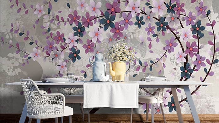 Rings behind FLowers shown in a room