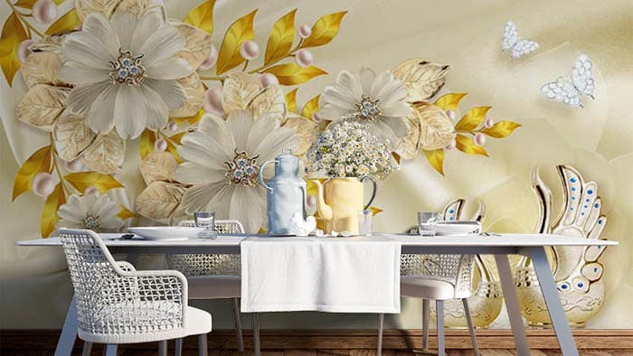 Golden Petals shown in a room