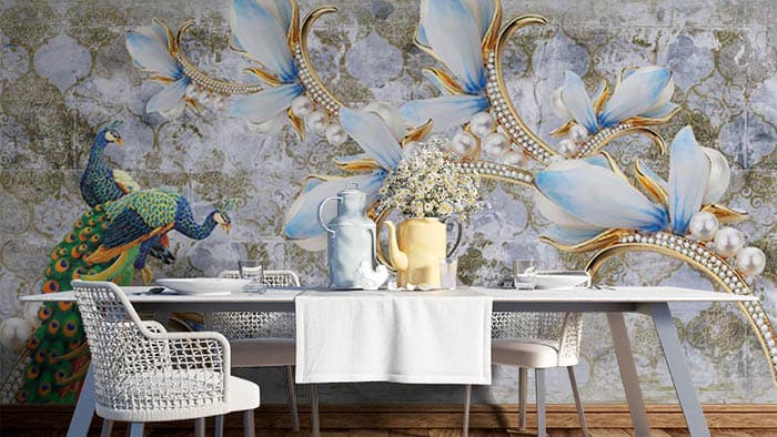 Pearls on Petals shown in a room