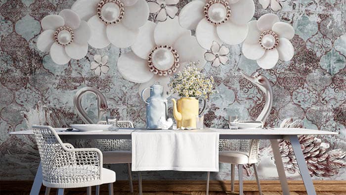 Peach Floral shown in a room