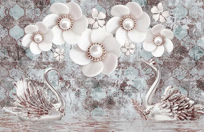 Peach Floral pattern detail