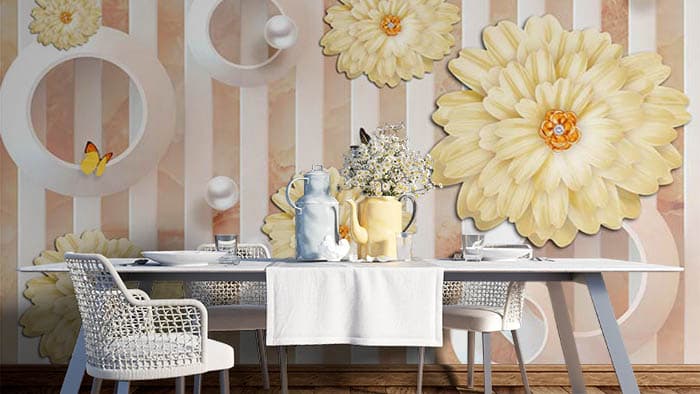 Creme Floral shown in a room