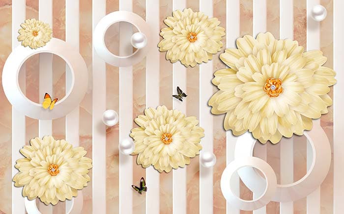 Creme Floral pattern detail