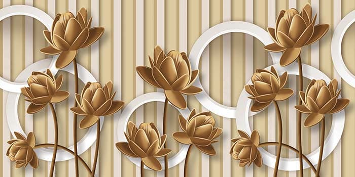 Shimmering Golden Feathers Wallpaper Mural pattern detail