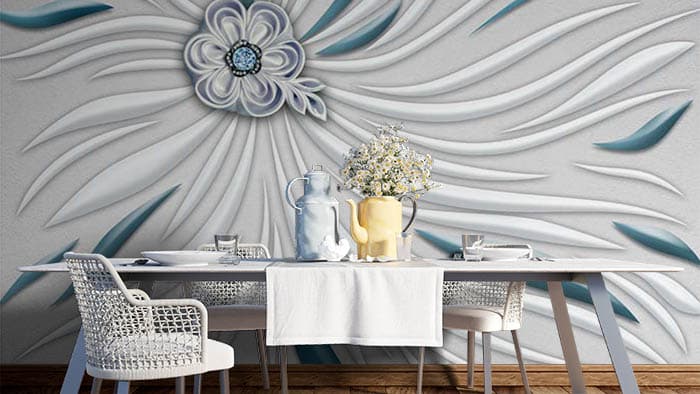 White Floral shown in a room