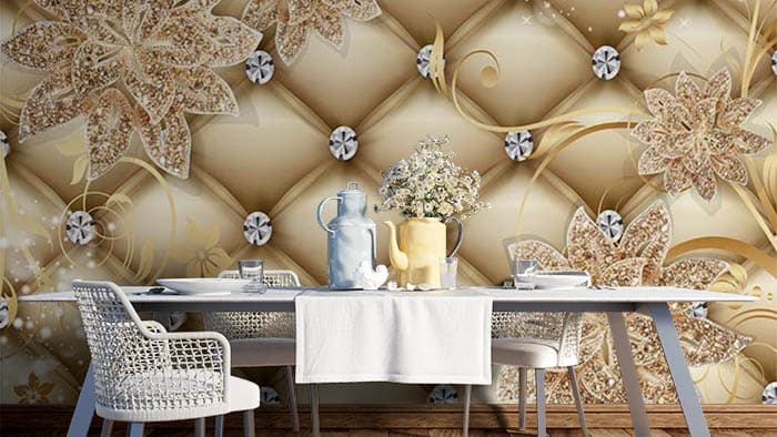 Abstract Floral shown in a room