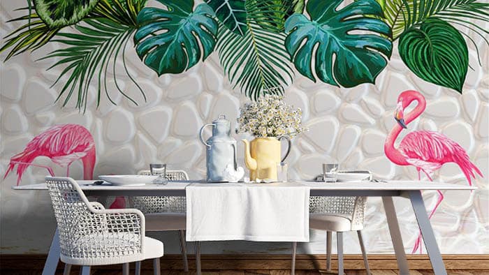 Abstract Floral shown in a room