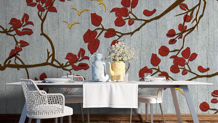 Floating Leaves shown in a room