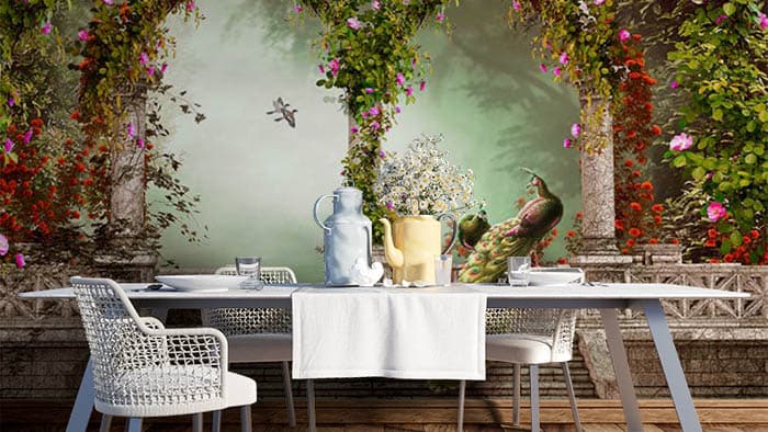 Flowers on Sheets shown in a room