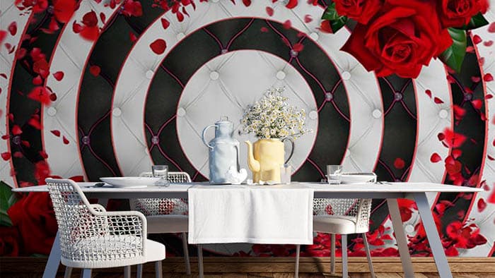 Abstract Floral shown in a room