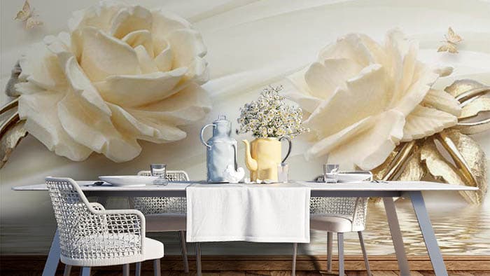 Abstract Floral shown in a room
