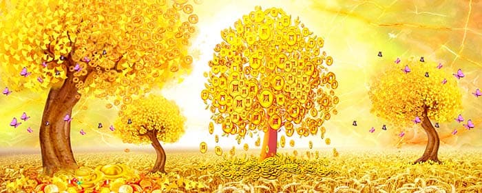 Golden Tree Wallpaper pattern detail