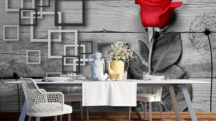 Flowers on Walls shown in a room