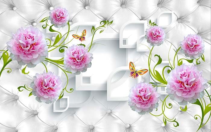 Stunning Floral View Mural Wallpaper pattern detail