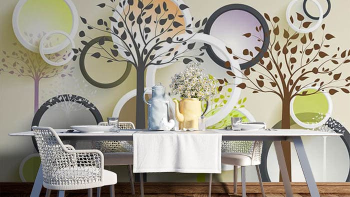 Flowers on Walls shown in a room