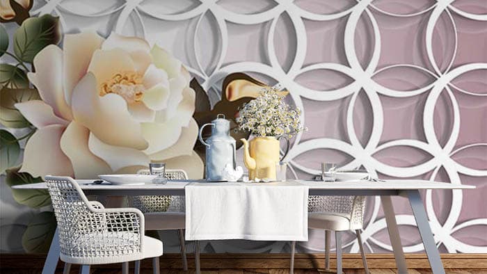 Flowers and Pearls shown in a room