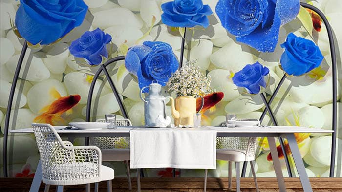 Abstract Floral shown in a room