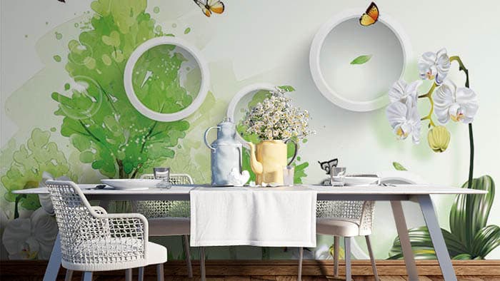 Abstract Floral shown in a room