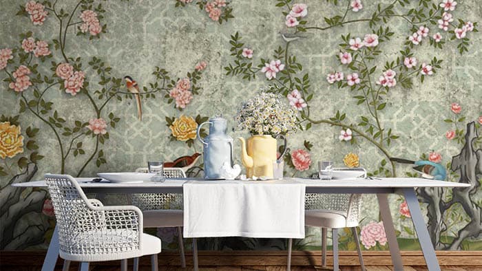 White Floral shown in a room