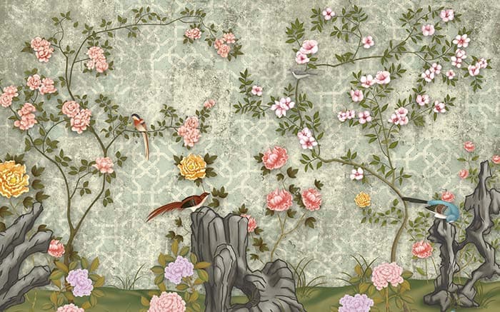 White Floral pattern detail