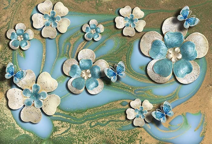 Beautiful Abstract Flowers Wallpaper for Wall pattern detail