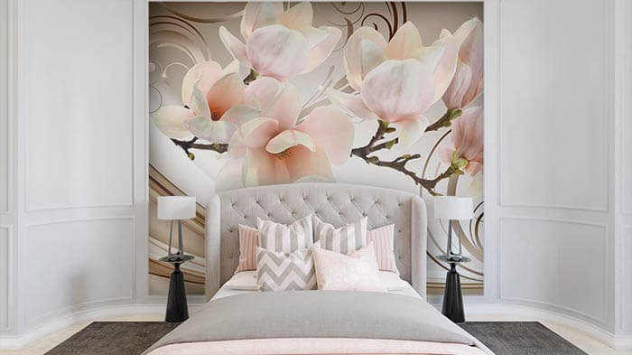 Abstract Floral shown in a room