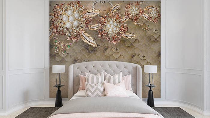 Abstract Floral shown in a room