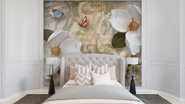 White Blooms shown in a room
