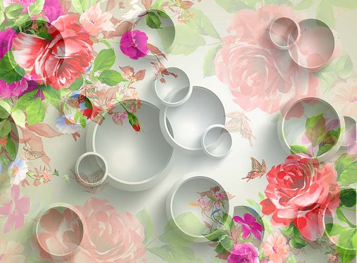 Rings behind FLowers pattern detail
