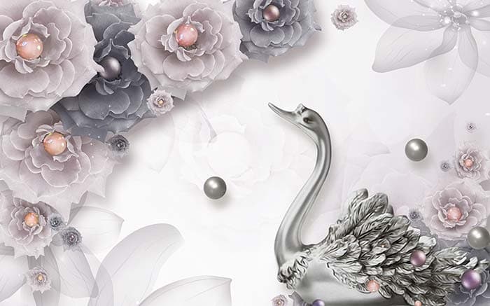 Silver Swan pattern detail