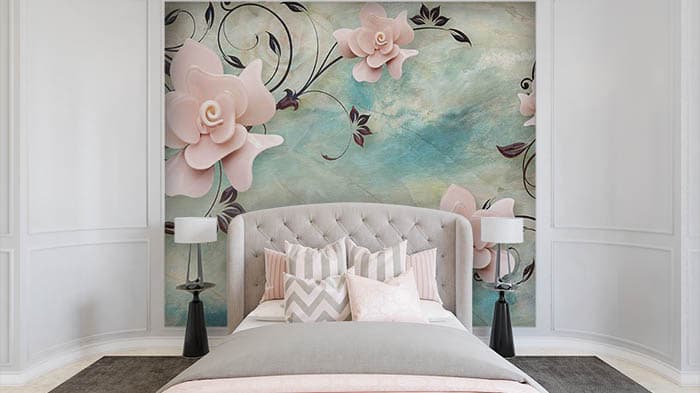 Abstract Floral shown in a room