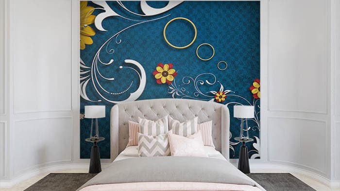 Abstract Floral shown in a room