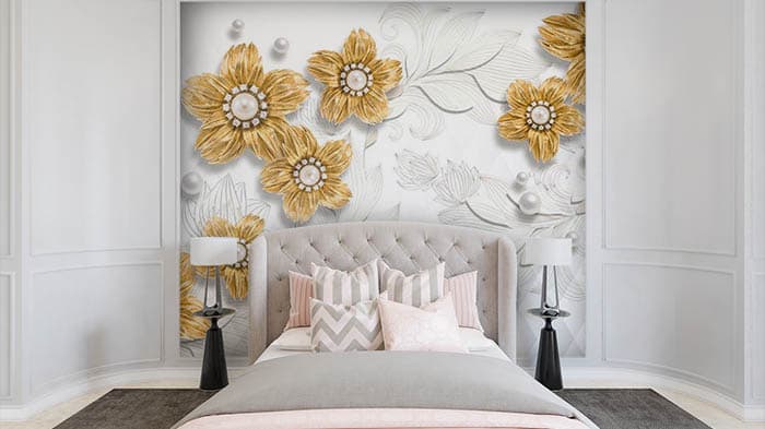 Golden Petals shown in a room