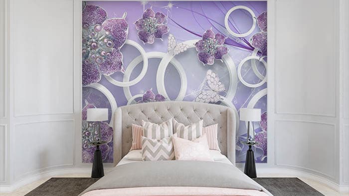 Rings behind FLowers shown in a room
