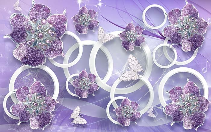 Rings behind FLowers pattern detail
