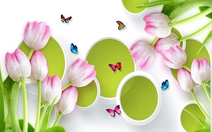 Stylish Nature Floral Butterfly Pattern Design Wallpaper pattern detail