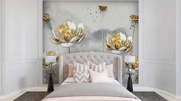 Golden Petals shown in a room